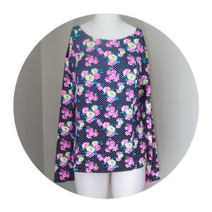 Betsey Johnson Floral Polka Dot Top